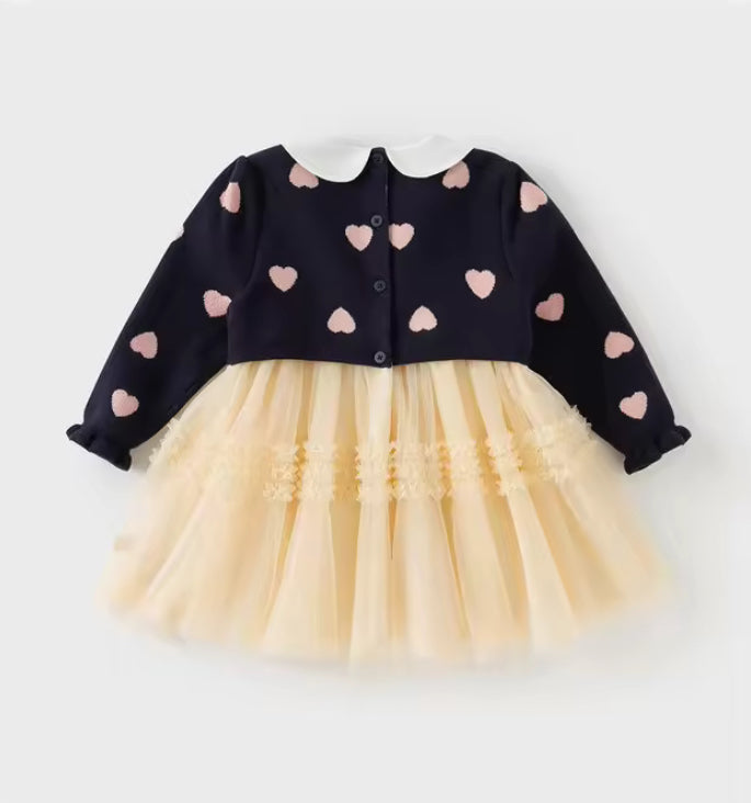 dave&bella デイブベラ ハートカーディガンドッキングチュールワンピース DB3253153