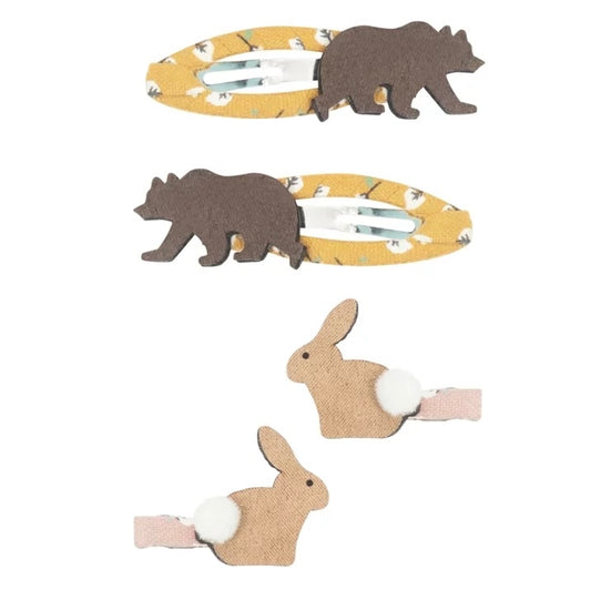 MIMI&LULA Bunny bear clips CHESTNUT