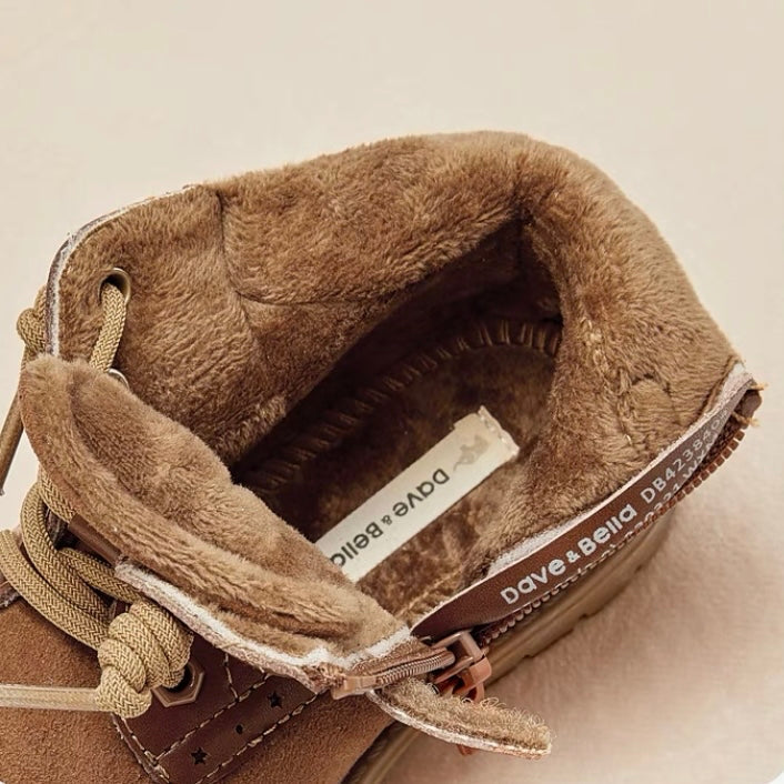 dave&bella デイブベラ 裏起毛ブラウンブーツ DB4238404