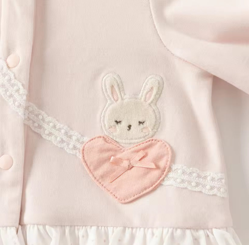【予約】dave&bella デイブベラ うさちゃんハートポシェットデザインロンパース DB3252976