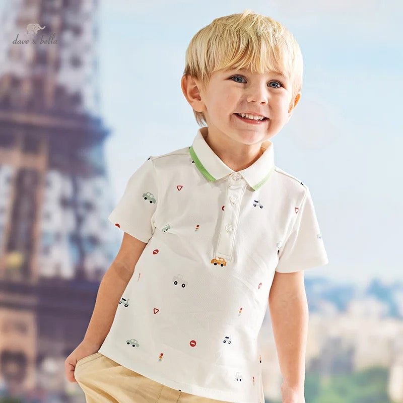 dave&bella デイブベラ くるまイラストポロシャツ DB2248484