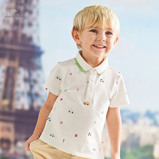 dave&bella デイブベラ くるまイラストポロシャツ DB2248484