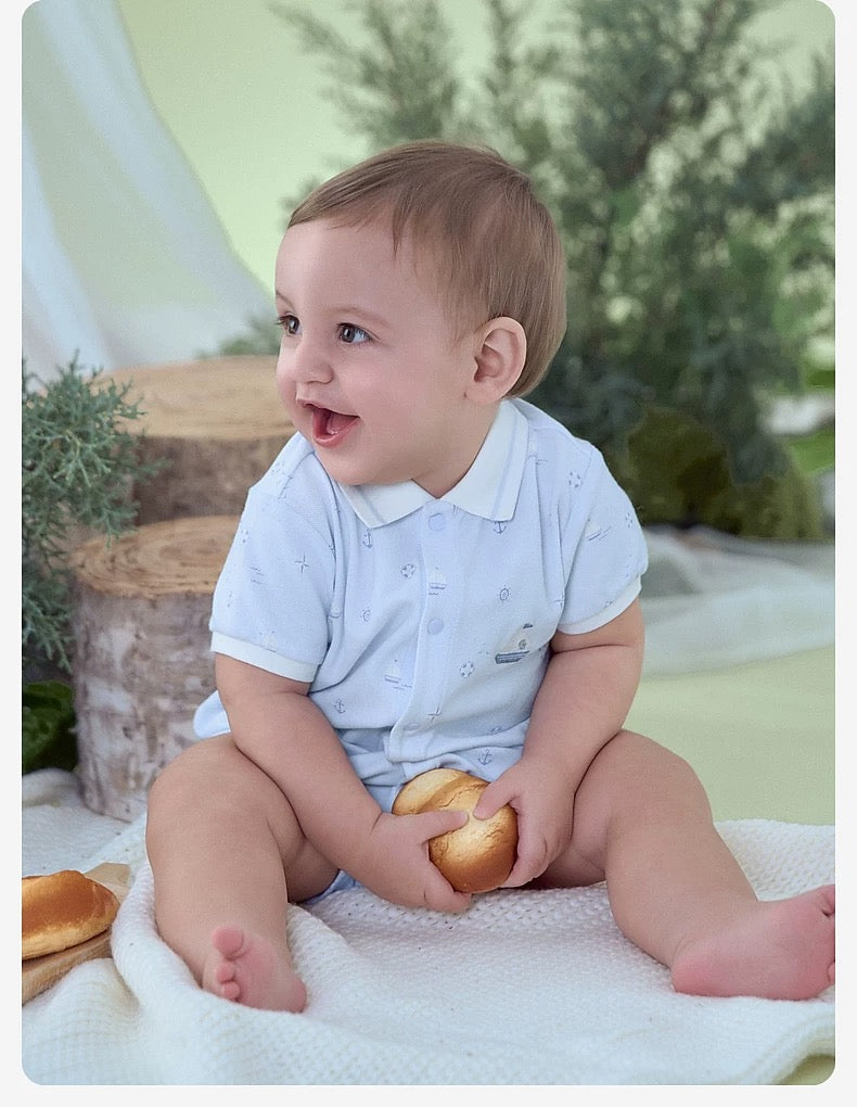 dave&bella デイブベラ ライトブルーマリンデザインロンパース DB2251573