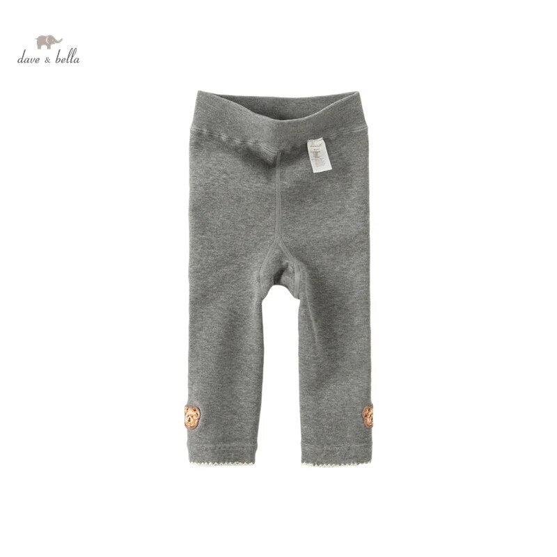 dave&bella Dave Bella bear embroidery brushed lining leggings tights DB4238230