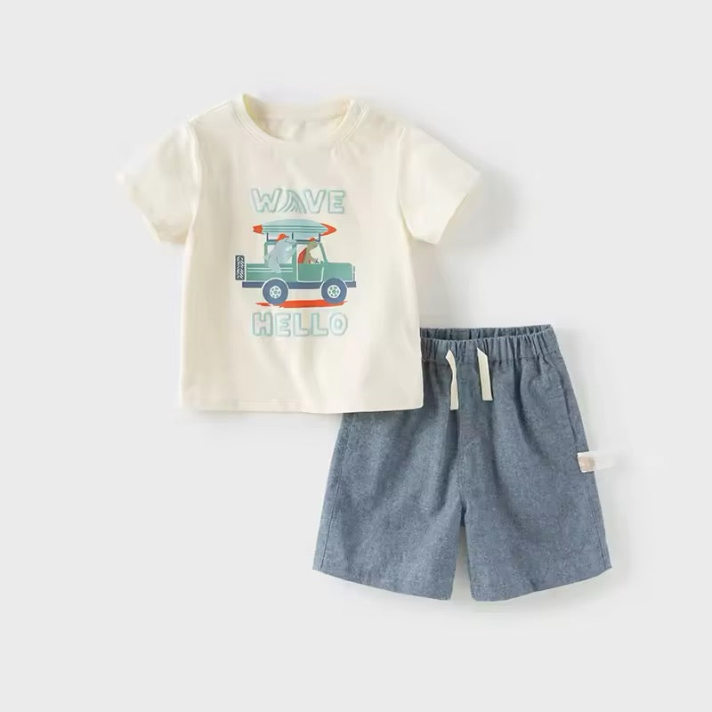【予約】dave&bella デイブベラ イラストTシャツ&ハーフパンツセット DB2250232