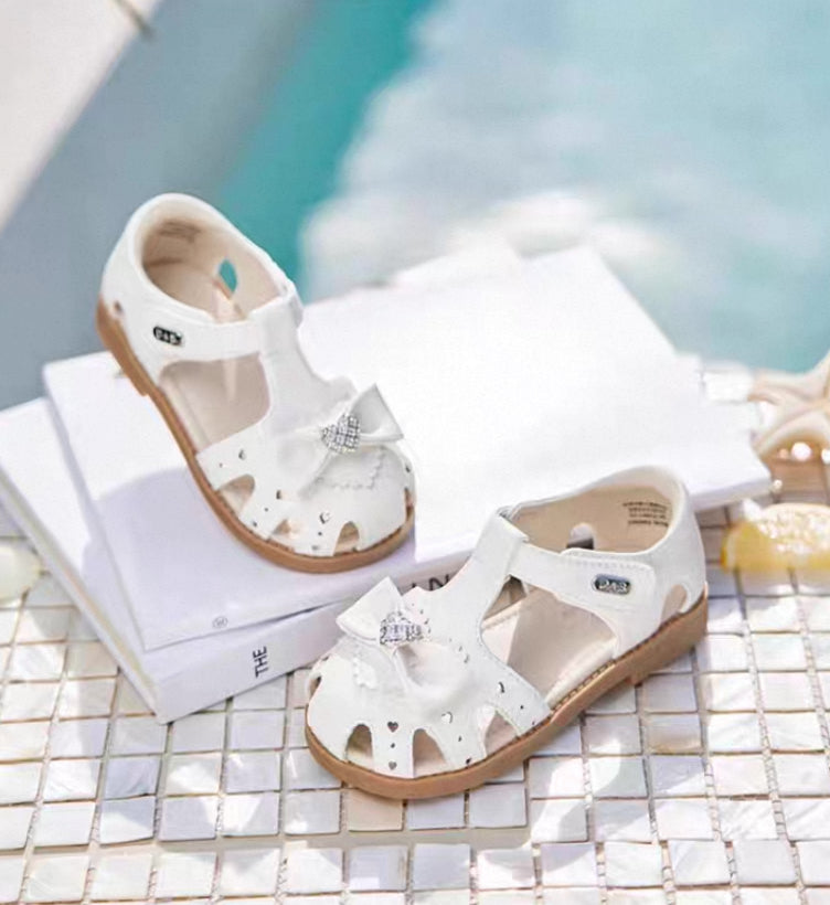 dave&bella デイブベラ ハートリボンホワイトサンダル DB2252034