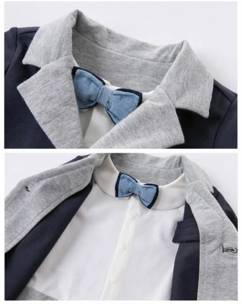 dave&bella デイブベラ タキシード風ボウタイ付ロンパース 80cm