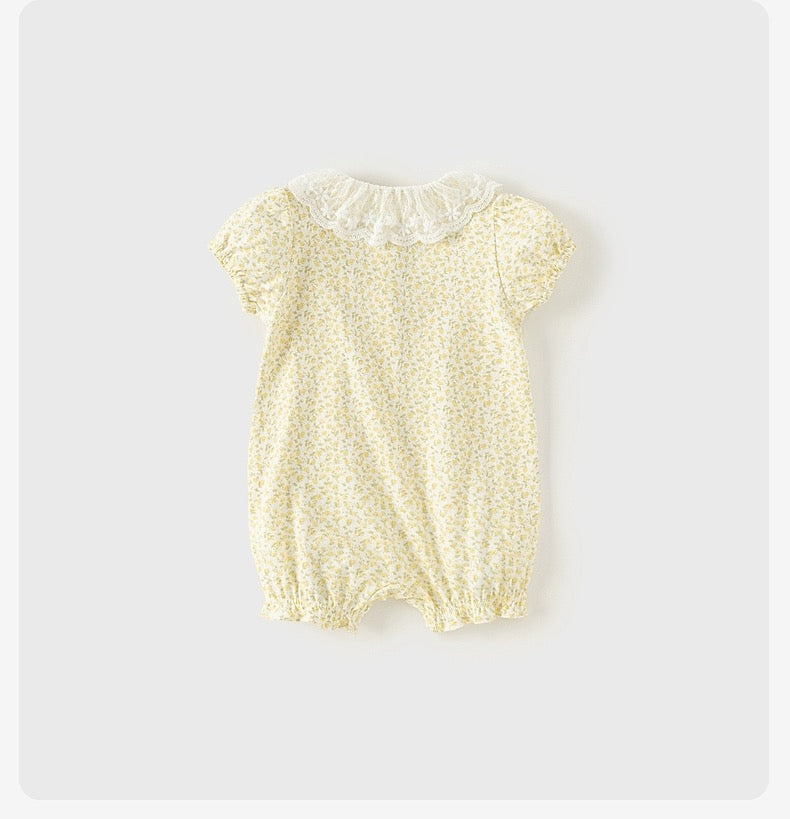 dave&bella デイブベラ イエローフローラルロンパース DB2240726