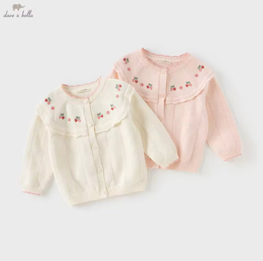 dave&bella デイブベラ チェリー&フラワー刺繍カーディガン DB3252681