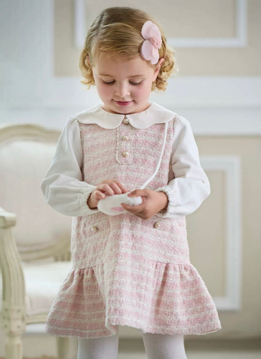 dave&bella デイブベラ ハートポシェット付きツイードワンピース DB4243415