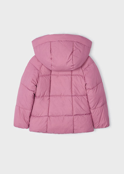 Mayoral Pink padded coat with removable hood