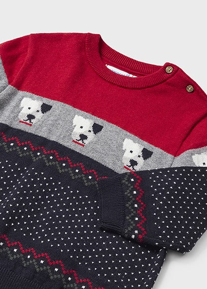 mayoral dog design sweater red