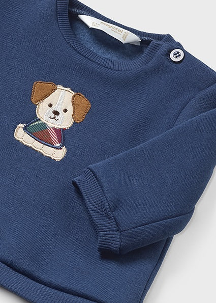 Mayoral dog design pullover & check pants set