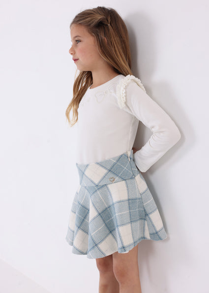 【7Y last one】mayoral マヨラル 肩フリルリボンデザイントップス Natural