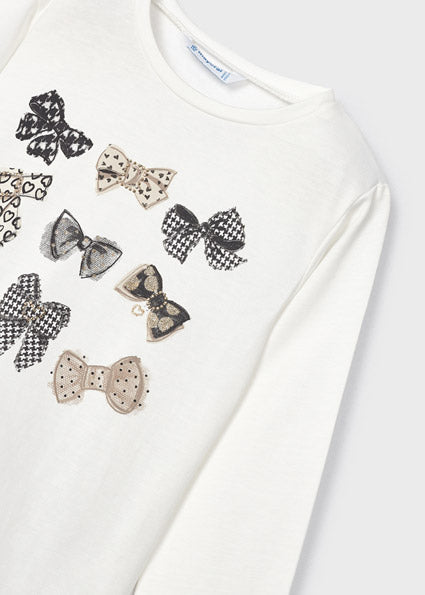 Mayoral Ribbon design top with scrunchie Natural