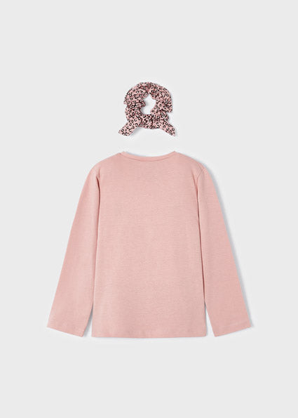 Mayoral Ribbon design top with scrunchie Nude