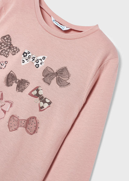 Mayoral Ribbon design top with scrunchie Nude