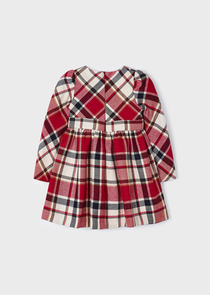 mayoral waist ribbon check dress