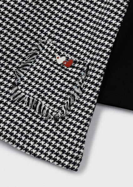 mayoral Houndstooth pattern dress with heart motif