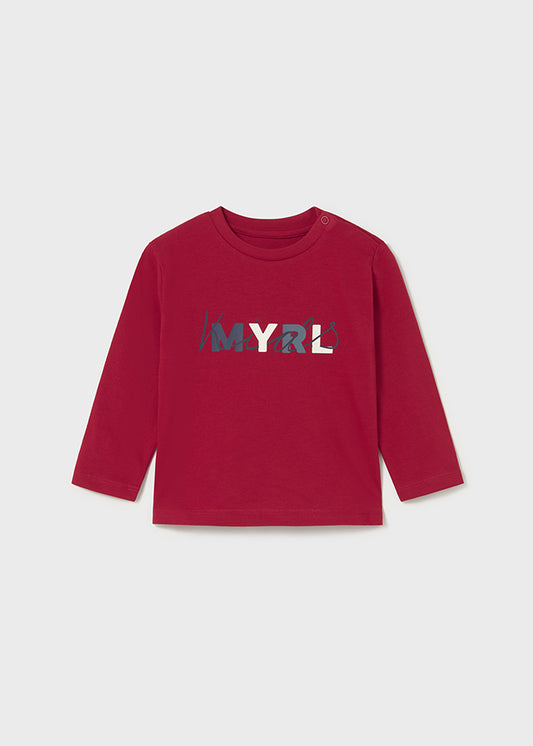 Mayoral マヨラル Baby logo tops red