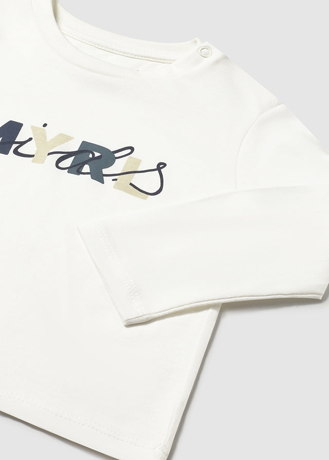 Mayoral マヨラル Baby logo tops White
