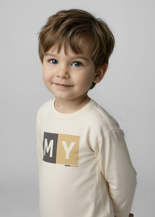 Mayoral マヨラル Kids logo tops Cream
