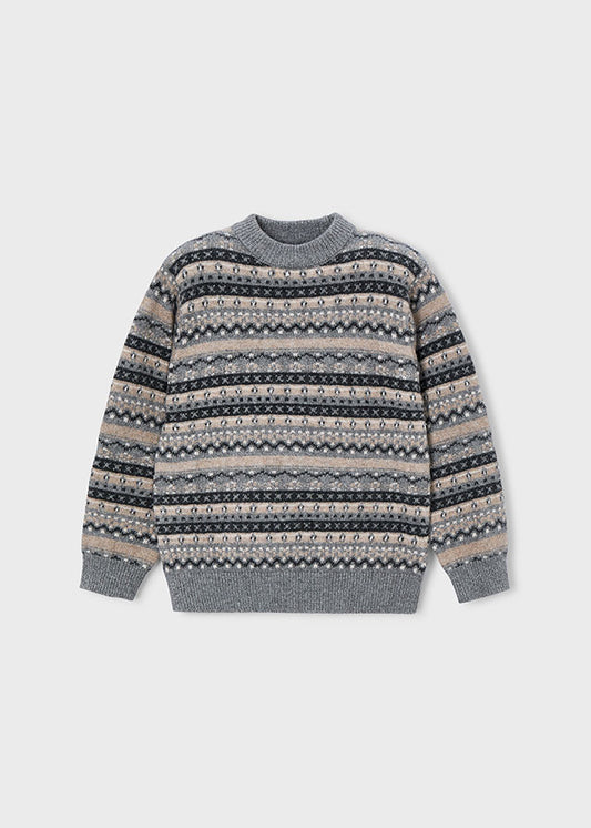 Mayoral マヨラル Jacquard jumper Graphite