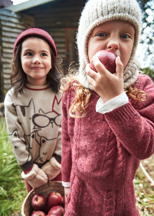 Mayoral マヨラル Tricot skirt set  Cherry