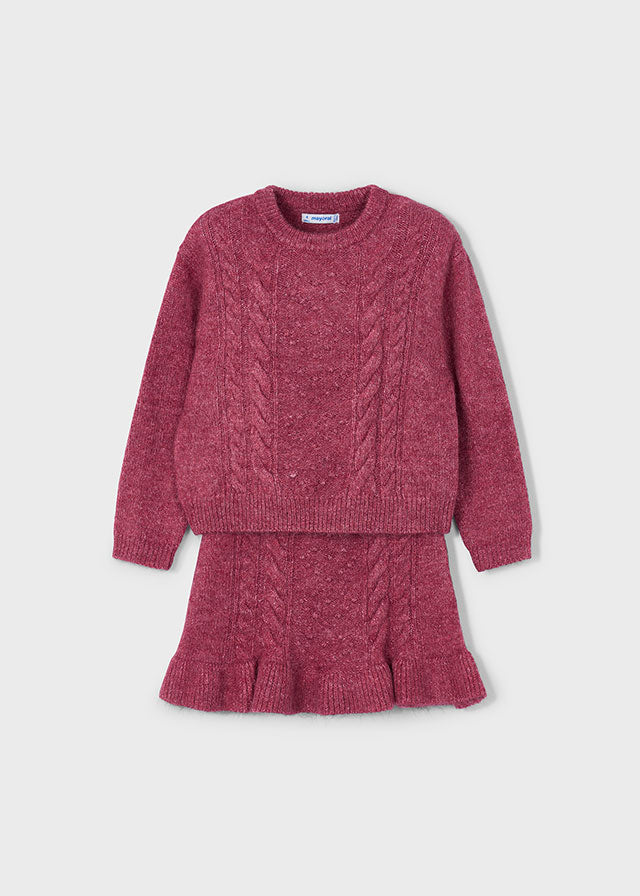Mayoral マヨラル Tricot skirt set Cherry