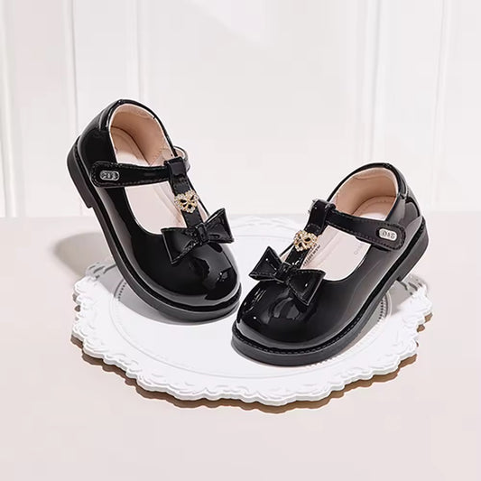 【予約】dave&bella デイブベラ ブラックエナメルリボンシューズ DB3252588