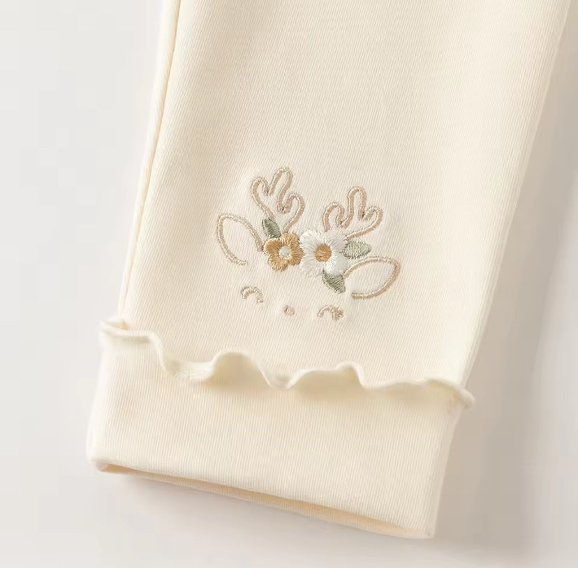 【予約】dave&bella デイブベラ トナカイ&フラワー刺繍レギンス DB3252653