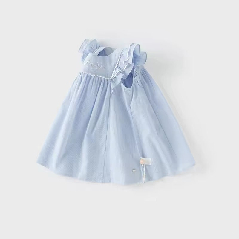 dave&bella デイブベラ フラワー刺繍ライトブルーワンピース DB2250966