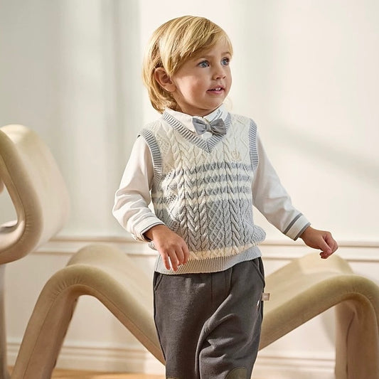 dave&bella デイブベラ ホワイトグレーベスト DB3241858