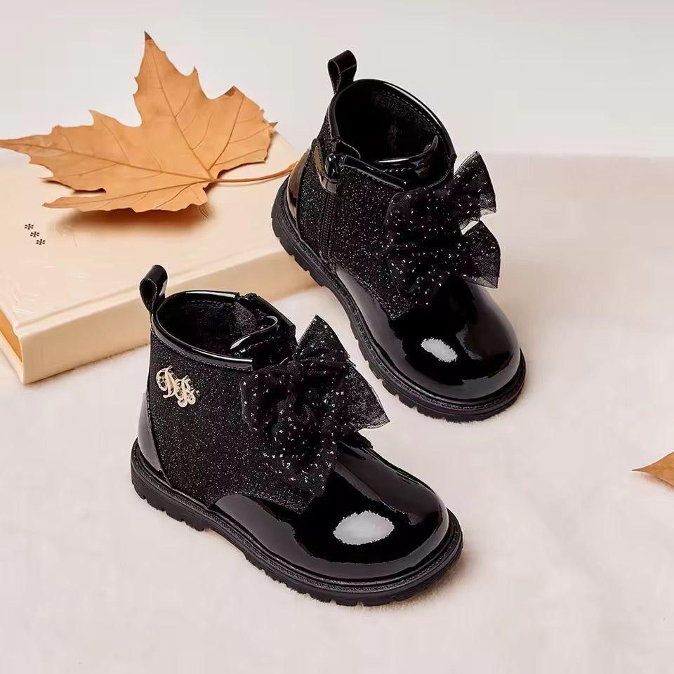 【予約】dave&bella デイブベラ ブラックリボンブーツ DB4254362