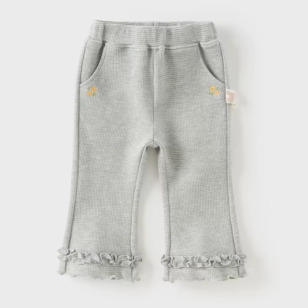 【予約】dave&bella デイブベラ 裾フリルフラワー刺繍パンツ DB3252417