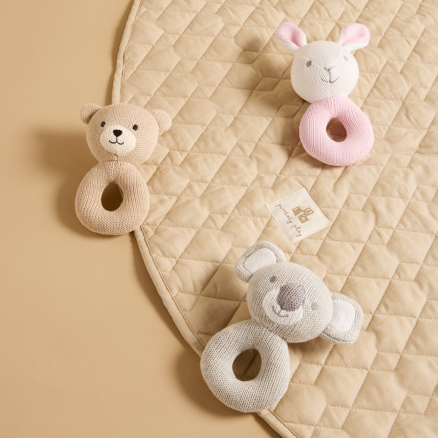 Purebaby ピュアベビー KNITTED RATTLE ガラガラ