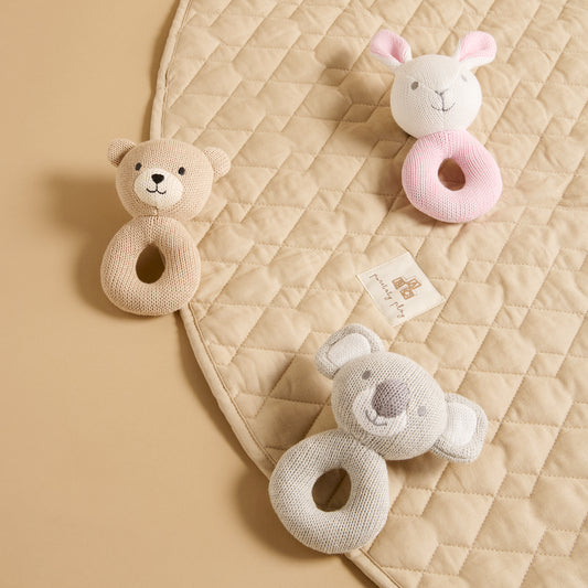 Purebaby ピュアベビー KNITTED RATTLE ガラガラ