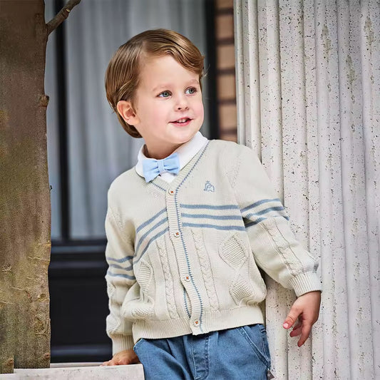 【予約】dave&bella デイブベラ ブルーラインベージュカーディガン DB3253172