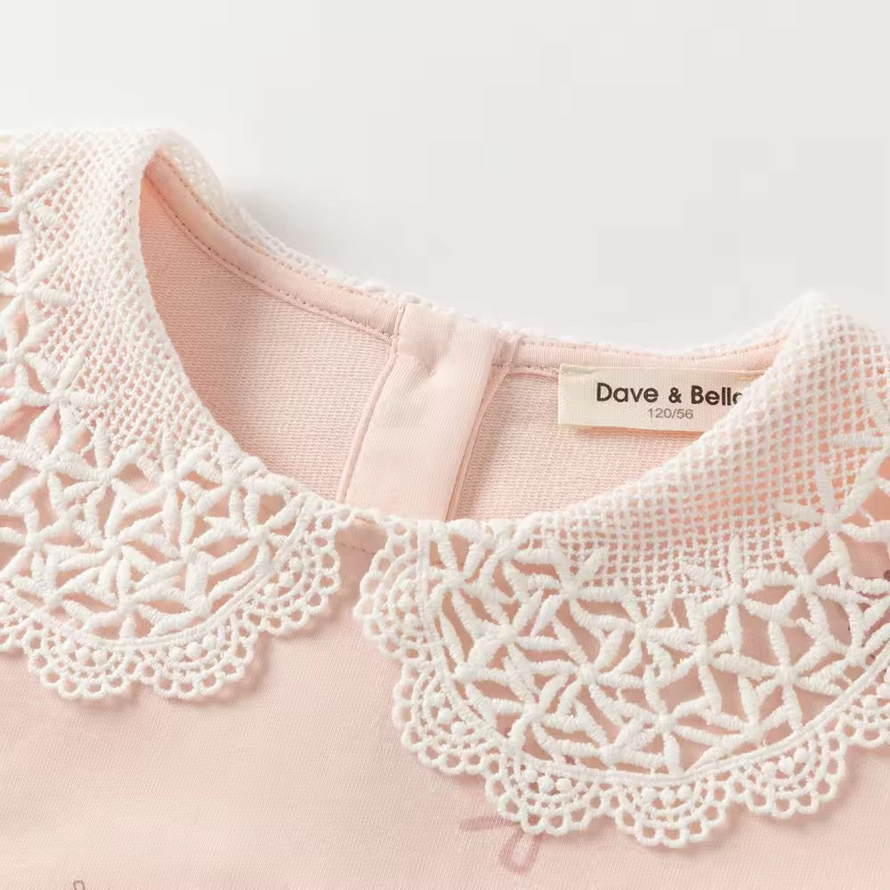 【予約】dave&bella デイブベラ レース襟イラストトップス DK3252618