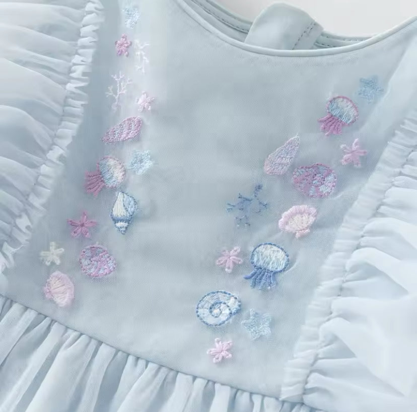 dave&bella デイブベラ クラゲ&シェル刺繍チュールワンピース DB2251295