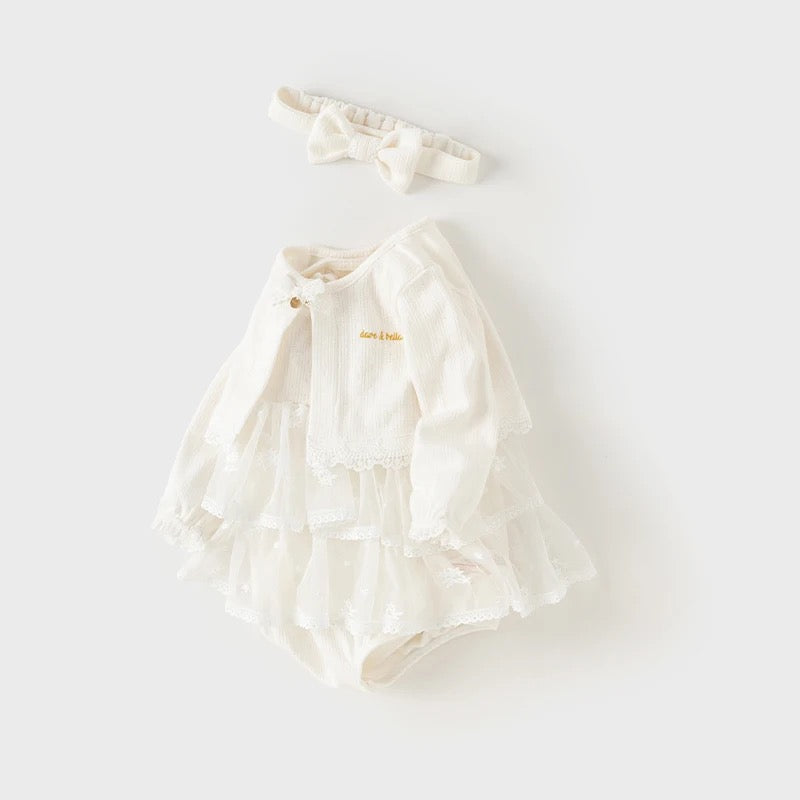 dave&bella デイブベラ ホワイトベビードレス3点セット DB1247713