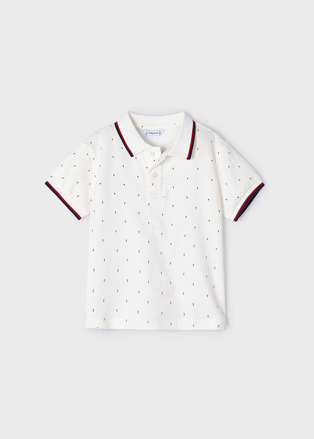Mayoral マヨラル S/s print polo Cream