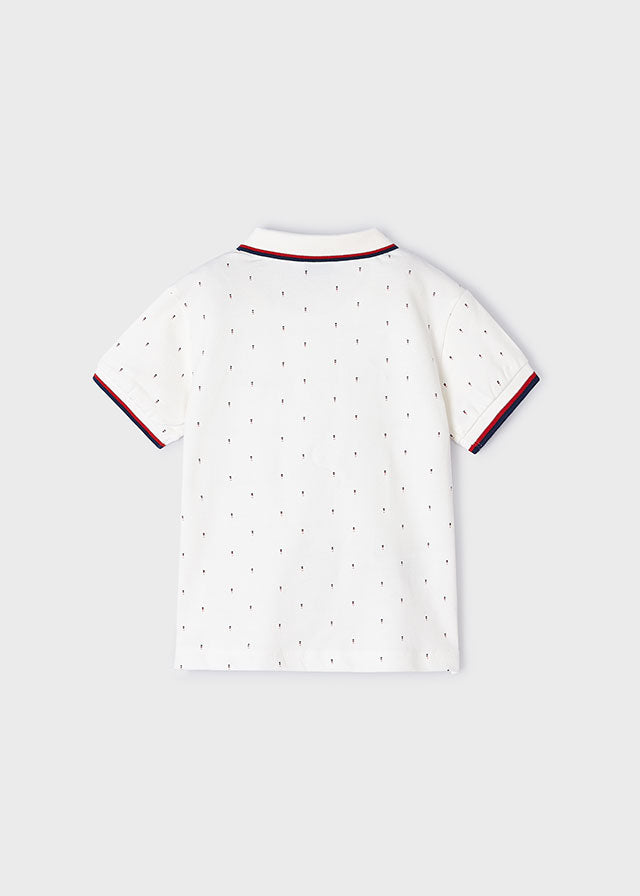 Mayoral マヨラル S/s print polo Cream