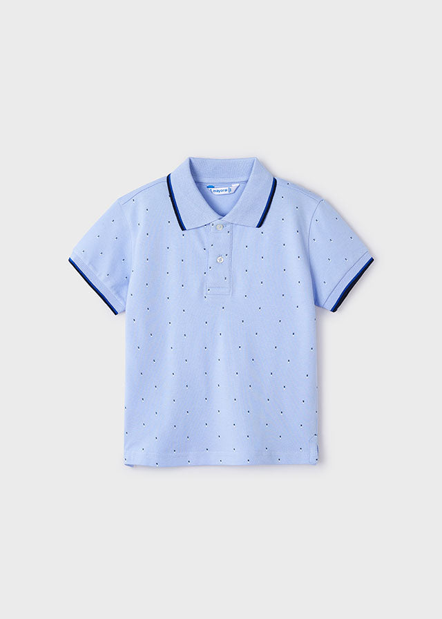 Mayoral マヨラル S/s print polo Powder blu