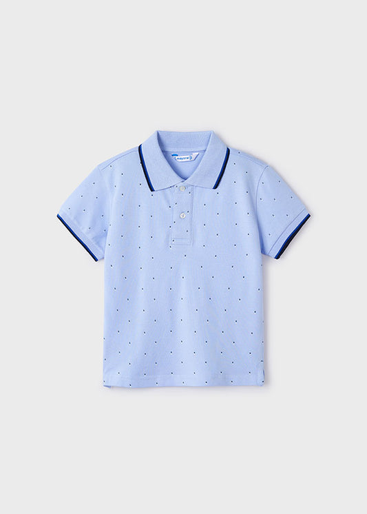 Mayoral マヨラル S/s print polo Powder blu