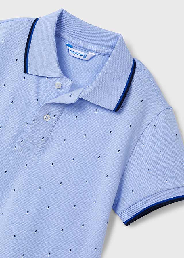 Mayoral マヨラル S/s print polo Powder blu