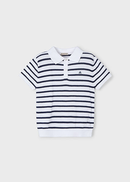 Mayoral マヨラル S/s polo Whit-Navy