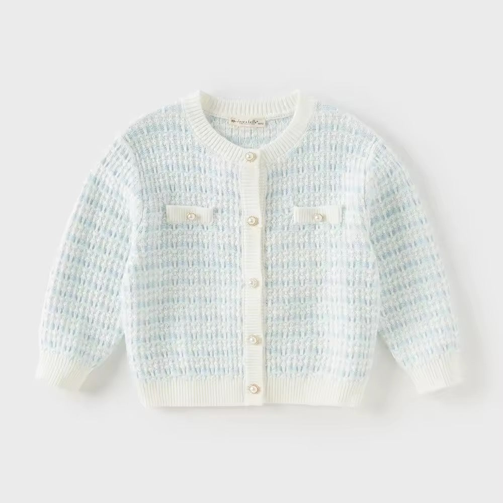 【予約】dave&bella デイブベラ ライトブルーチェックカーディガン DB3253543