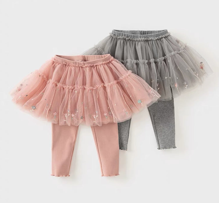 dave&bella デイブベラ フラワー刺繍チュールスカートレギンス DB3241731