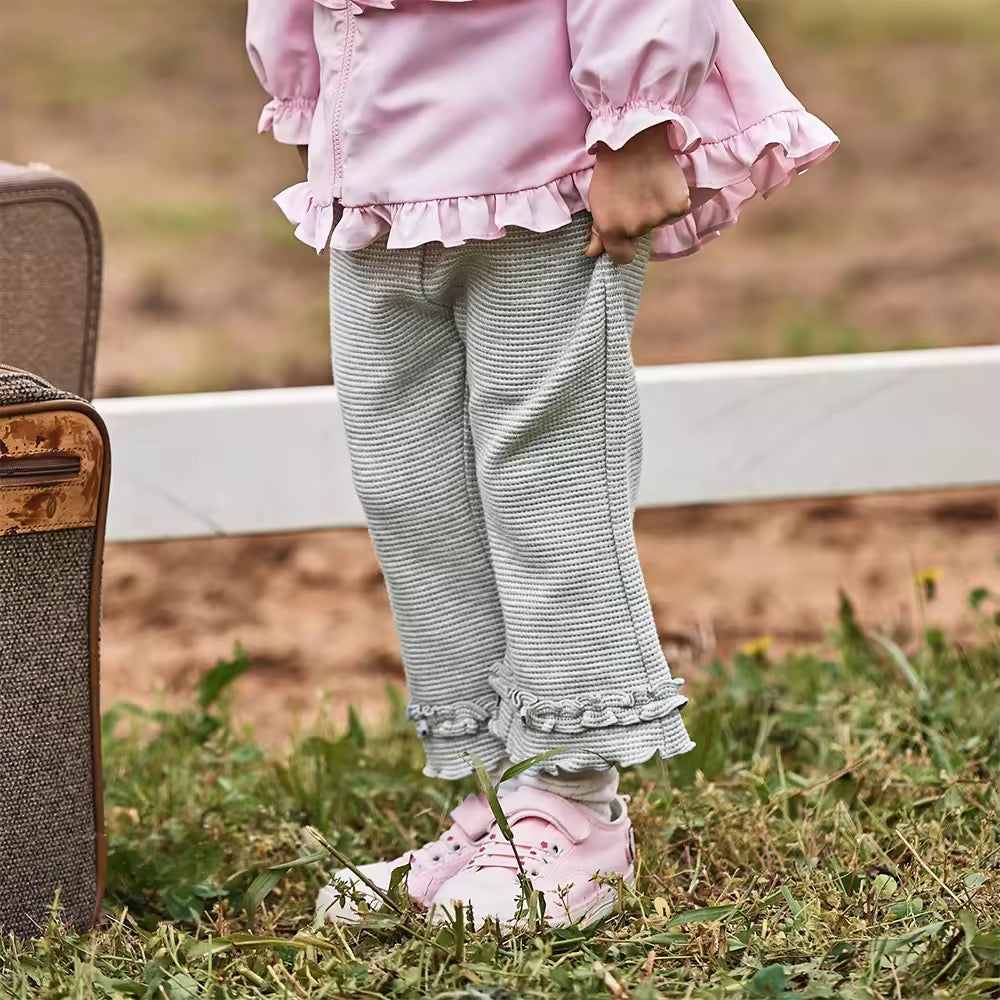 【予約】dave&bella デイブベラ 裾フリルフラワー刺繍パンツ DB3252417